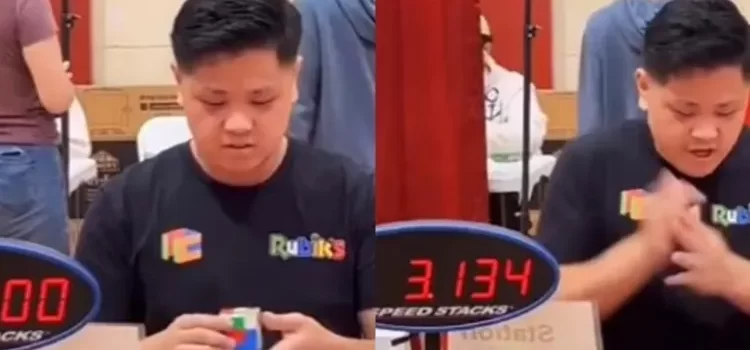 Rompió récord de armado de cubo de Rubik