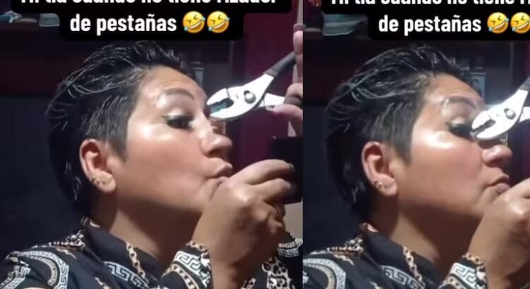 Improvisa y se vuelve viral: mujer usa pinza de mecánica para rizar sus pestañas