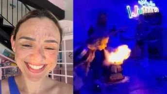 Influencer Arlen Hernández sufre quemaduras en el rostro tras intento fallido de reto viral